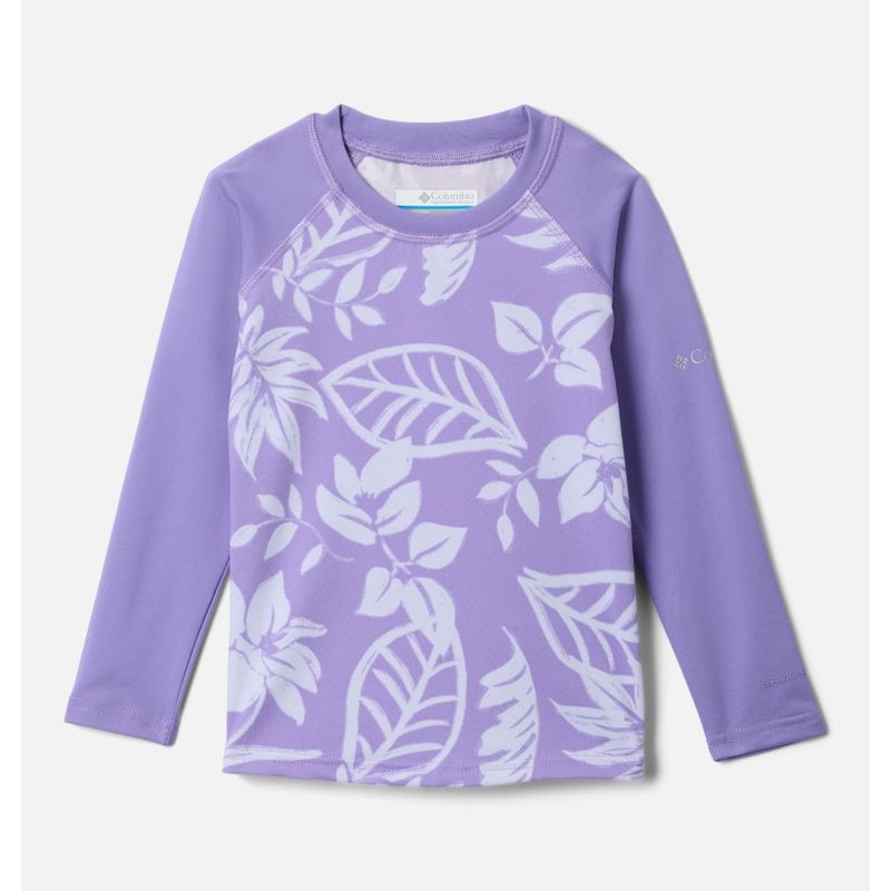 Kids’ Toddler Sandy Shores Printed Long Sleeve Sunguard Shirt – Paisley Purple Pasteled Tonal