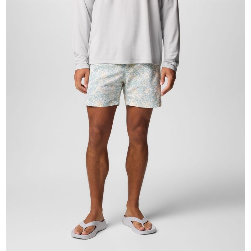 Men’s PFG Rambler Printed Water Shorts – Lemon Wash Marlin Palms