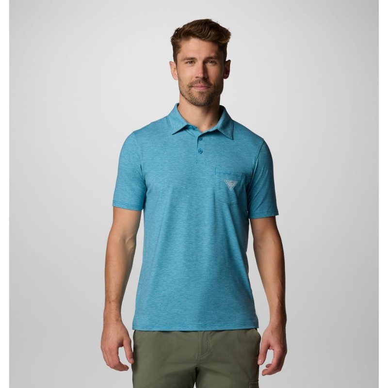 Men’s PFG Uncharted Polo Shirt – Blue Echo Heather