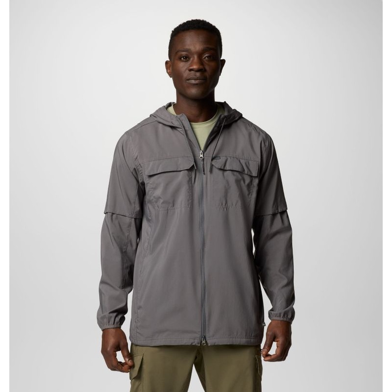 Men’s Skien Valley Hooded Long Sleeve Shirt – City Grey