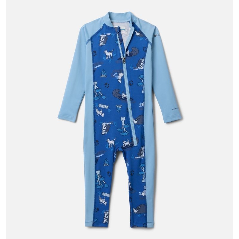 Toddler Sandy Shores II Sunsuit – Mountain Blue Trail Tails / Ripple Blue