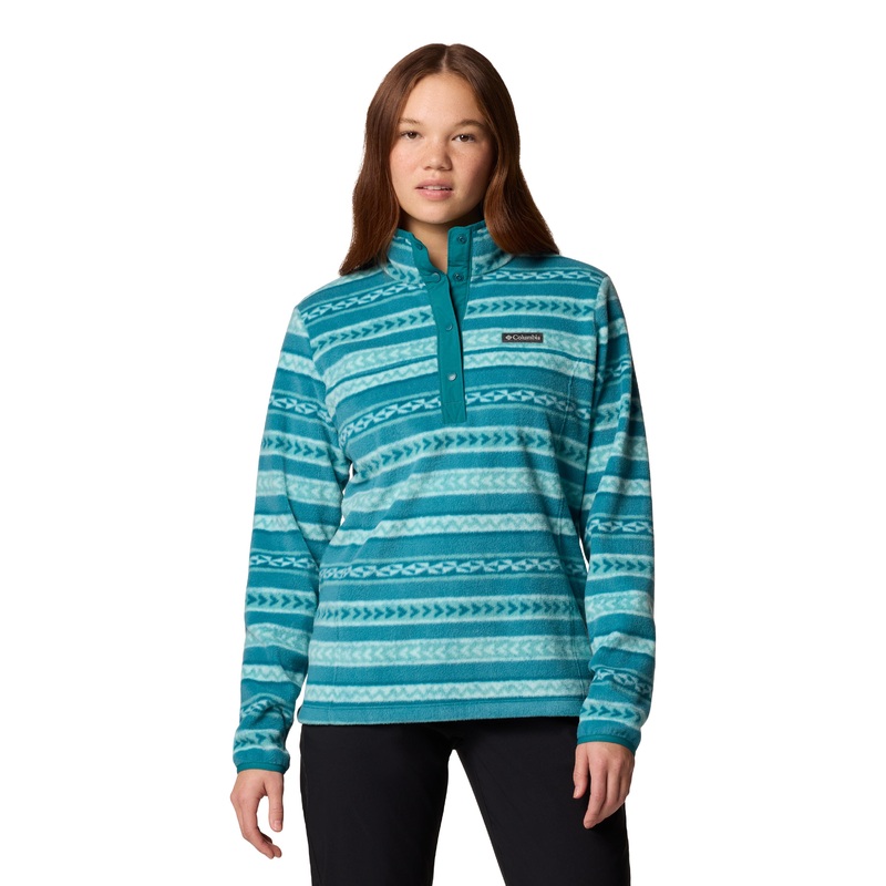 Women’s Benton Springs Printed Half Snap Fleece Pullover – River Blue Beached