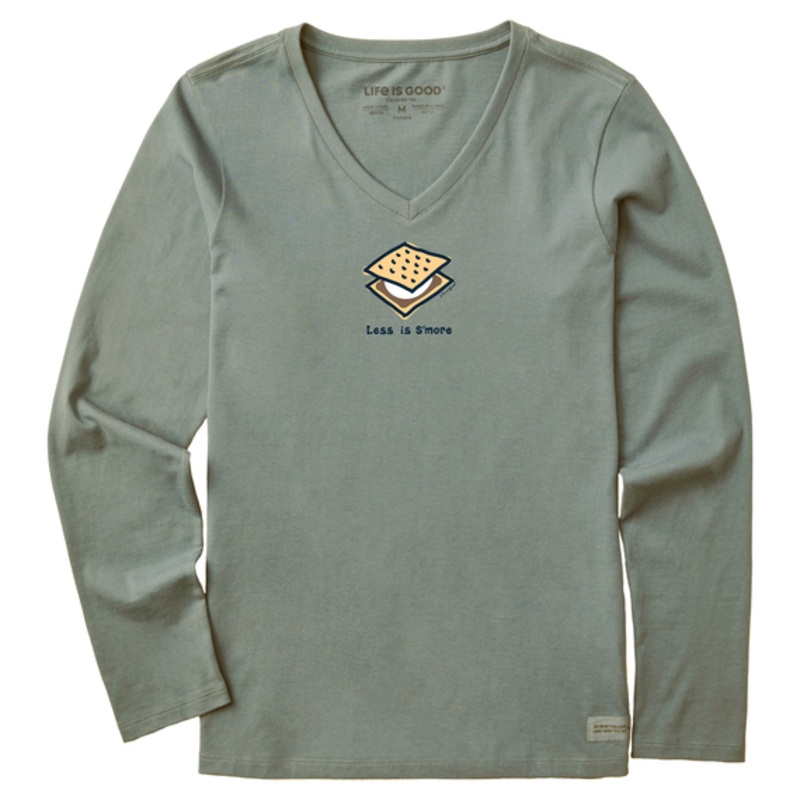 Women’s Less is Smore Long-Sleeve Crusher Vee – Moss Green