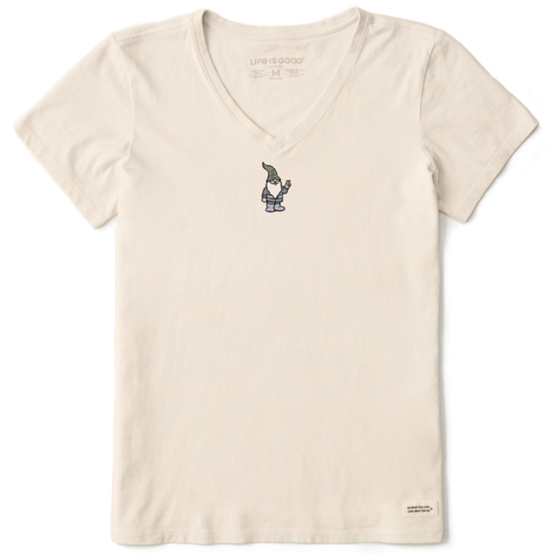 Women’s Peace Gnome Short-Sleeve Crusher Vee – Putty White