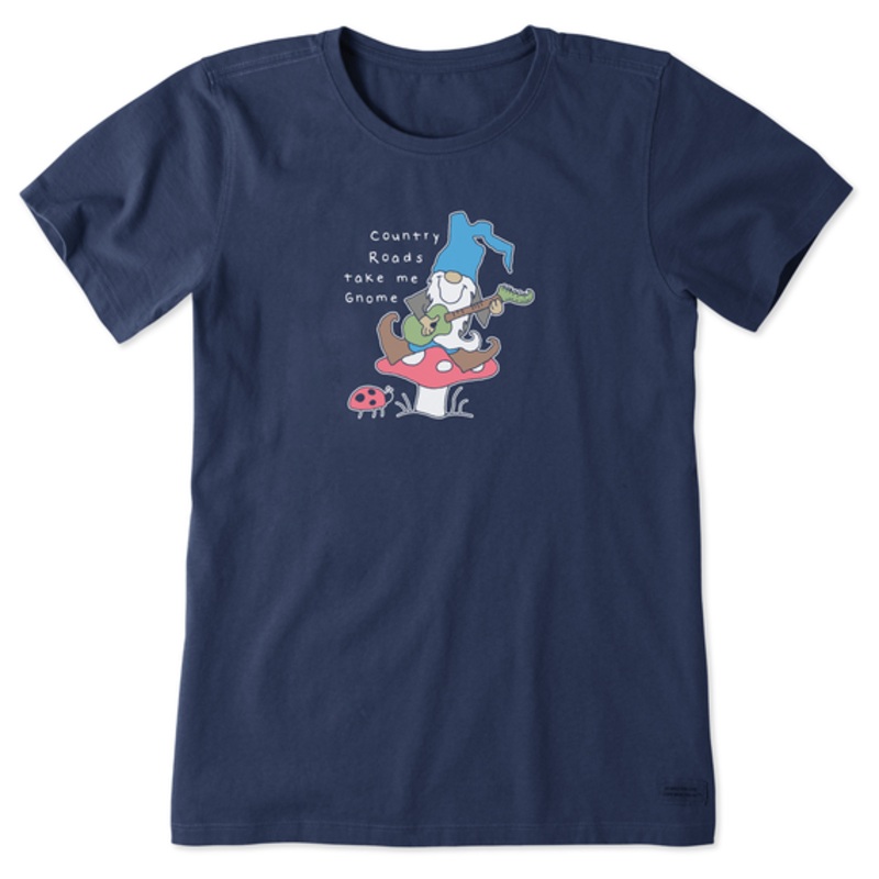 Women’s Quirky Gnome Country Roads Cusher-LITE Tee – Darkest Blue