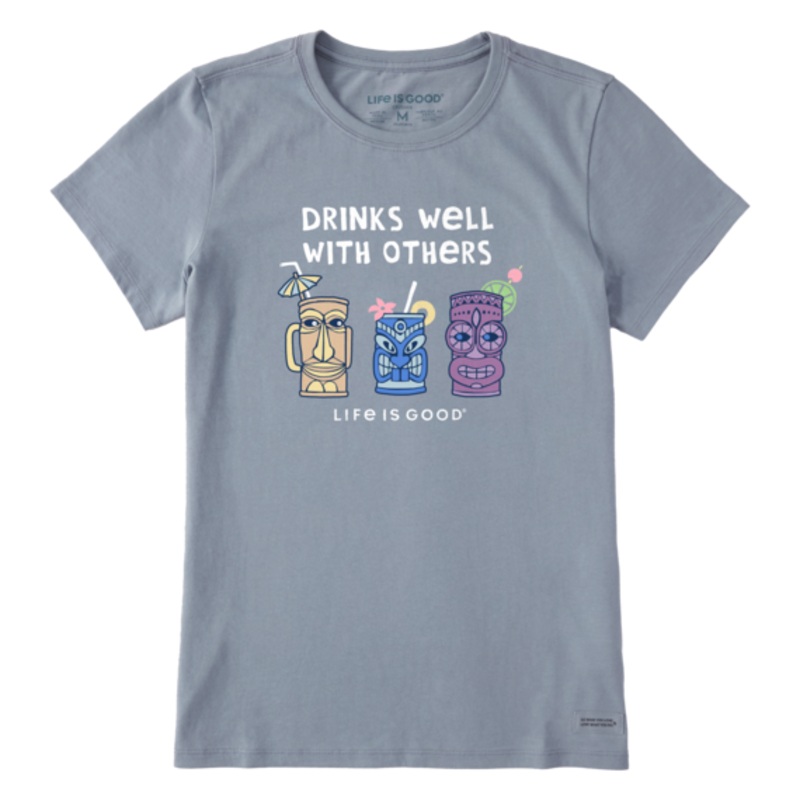 Women’s Tiki Drinks Well Short-Sleeve Tee – Stone Blue