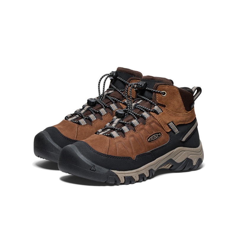 Youth Targhee IV Mid Waterproof Boot – Bison/Brindle