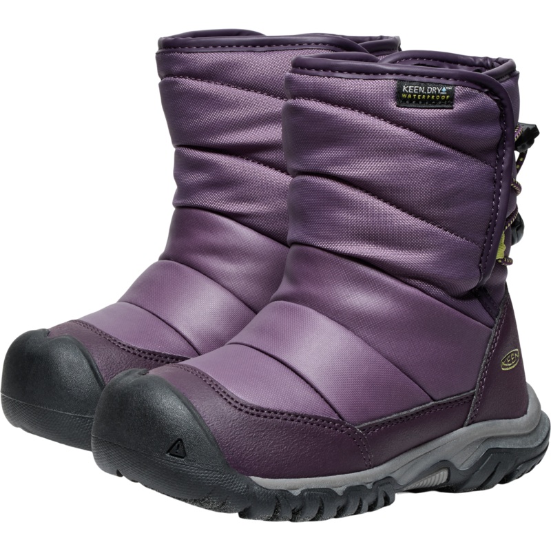 Children’s Puffrider Waterproof Boot – Black Plum/Daiquiri Green