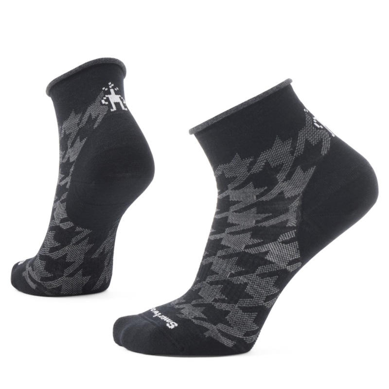 Everyday Lifestyle Hounds Tooth Ankle Sock – Black