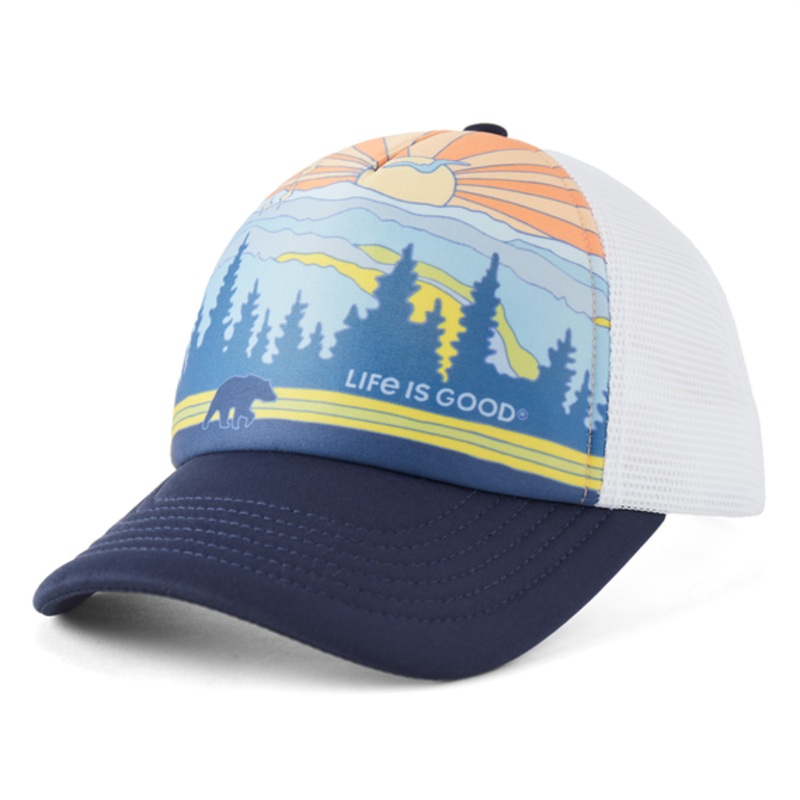 Groovy Great Smoky Mountains Poster Trucker Hat – Darkest Blue