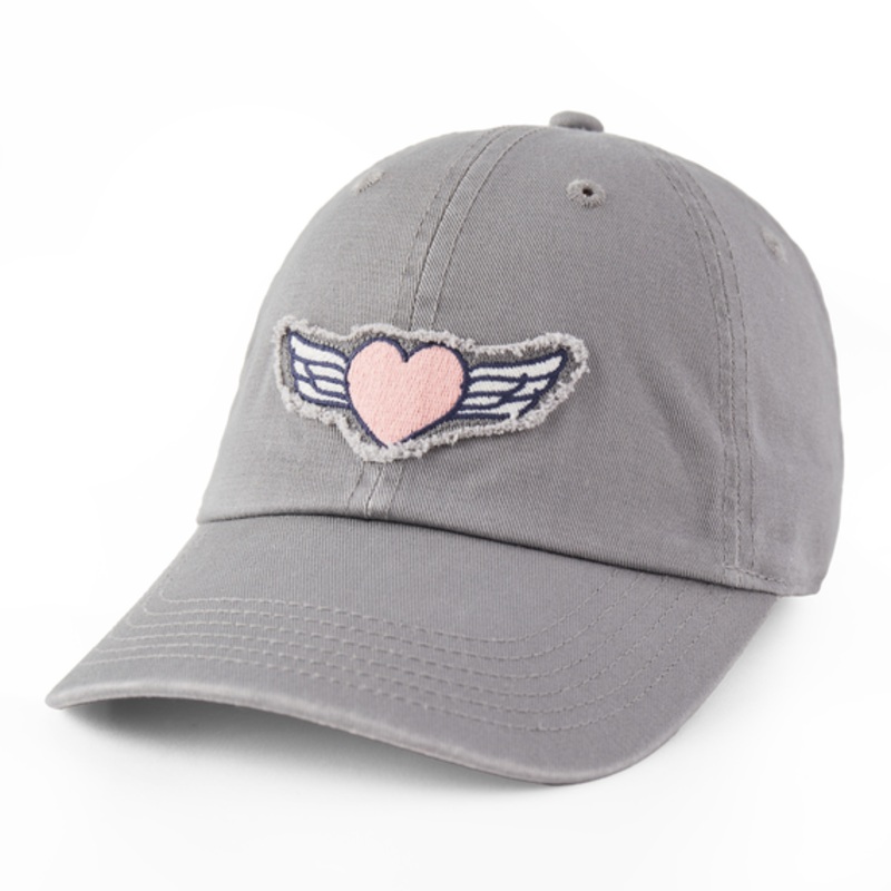 Love More Heart Wings Tattered Chill Cap – Slate Gray