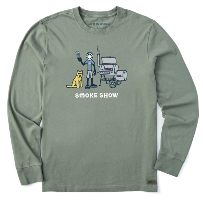 Men’s Jake and Rocket Smoke Show Long-Sleeve Crusher-LITE Tee – Moss Green