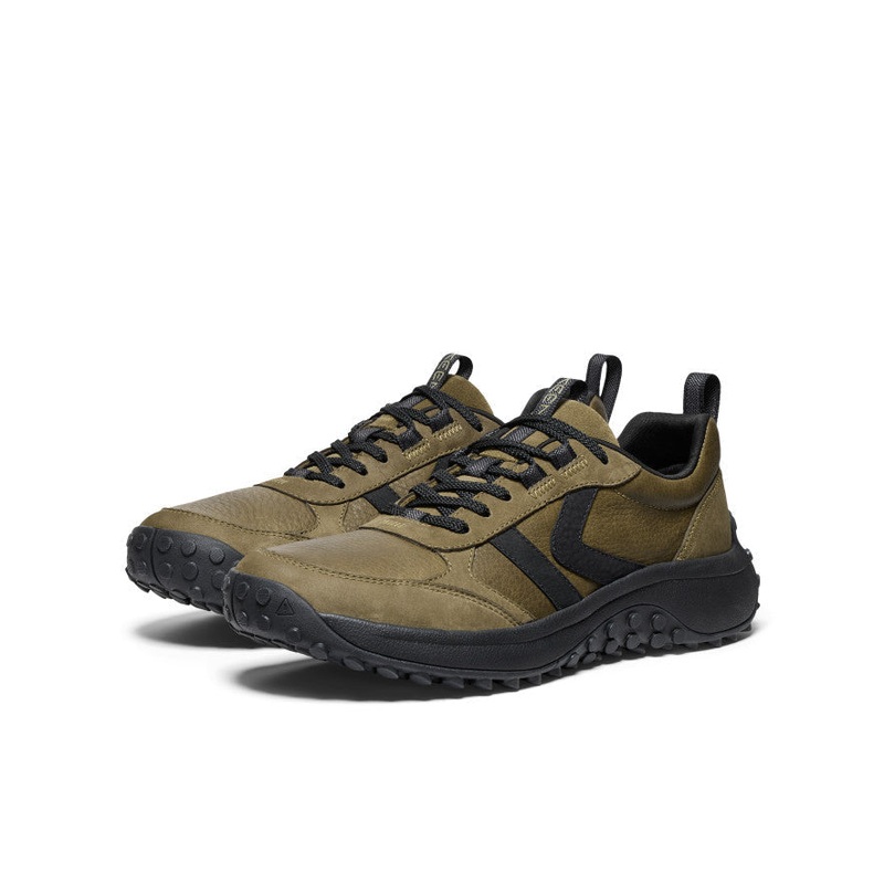 Men’s KS86 Leather Sneaker – Dark Olive/Black