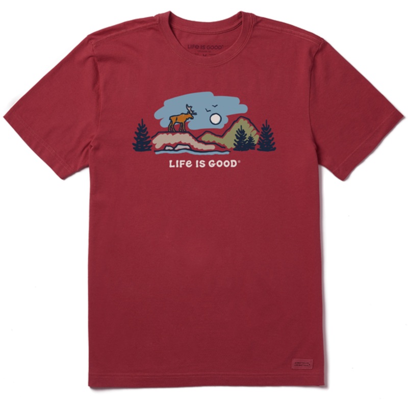 Men’s Moose Mountain Vista Short-Sleeve Tee – Cranberry Red