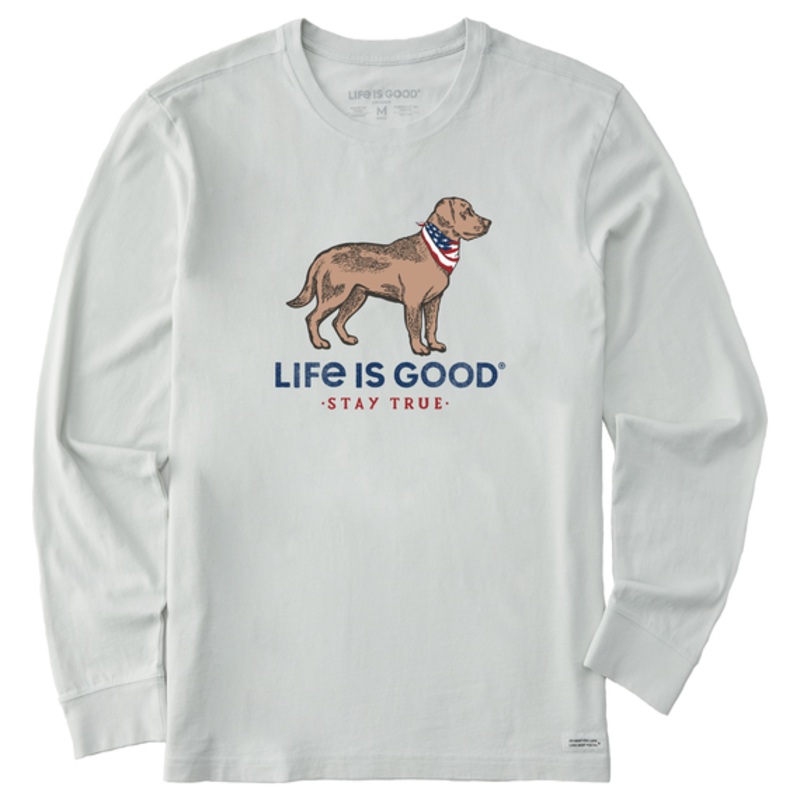Men’s Stay True Dog Long-Sleeve Crusher Tee – Fog Gray