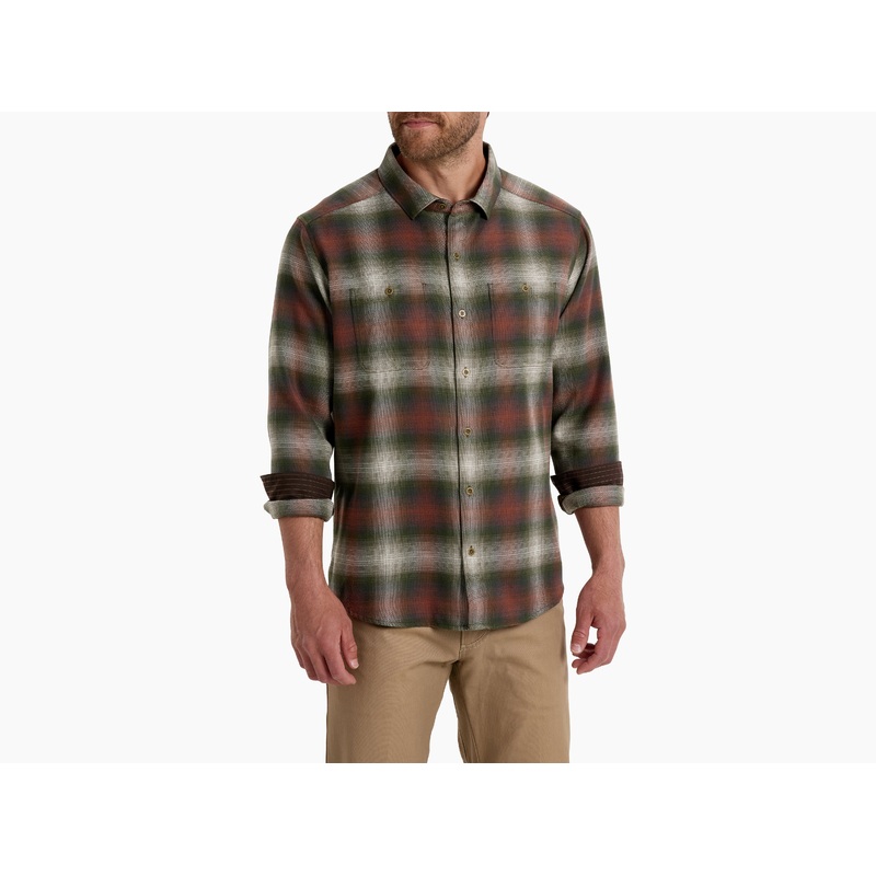 Men’s The Law Flannel Long-Sleeve – Olive Copper