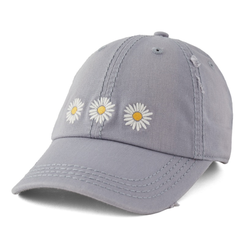 Three Painted Daisies Sunwashed Chill Cap – Stone Blue