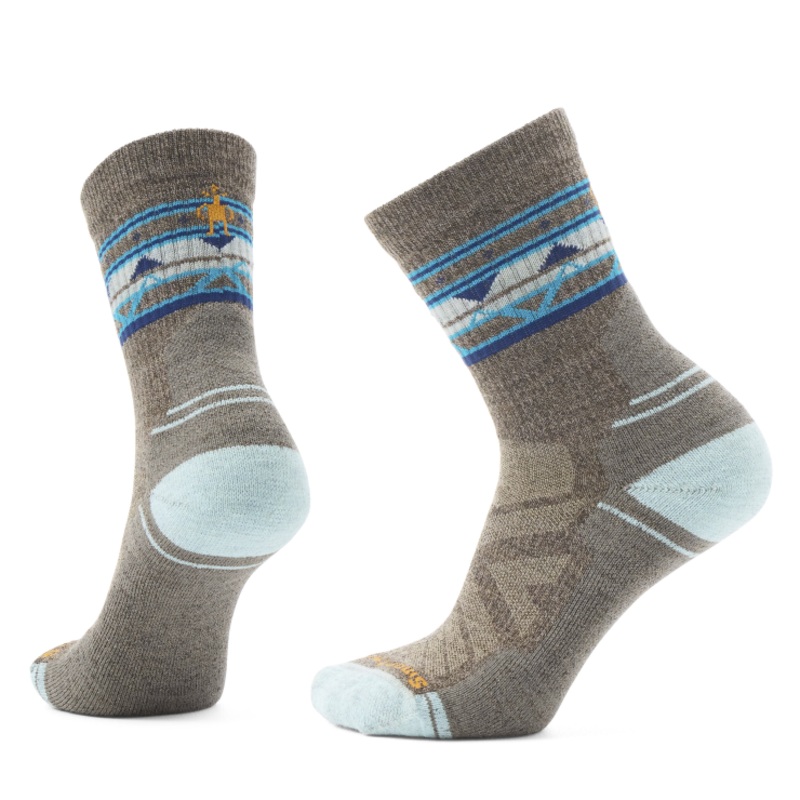 Women’s Hike Light Cushion Zig Zag Valley Mid Crew Sock – Military Olive/Fossil