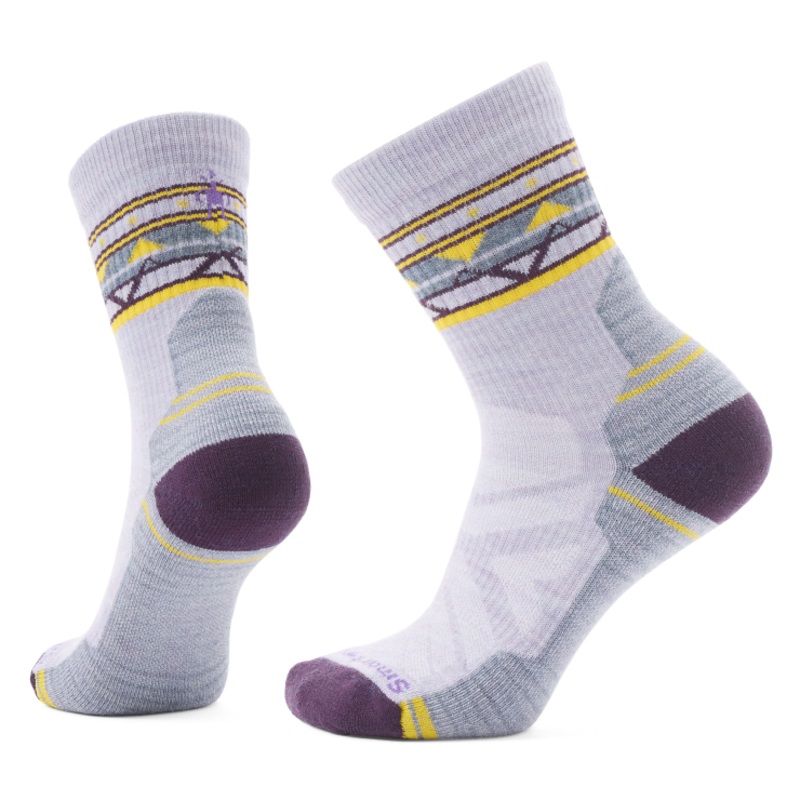 Women’s Hike Light Cushion Zig Zag Valley Mid Crew Sock – Purple Eclipse