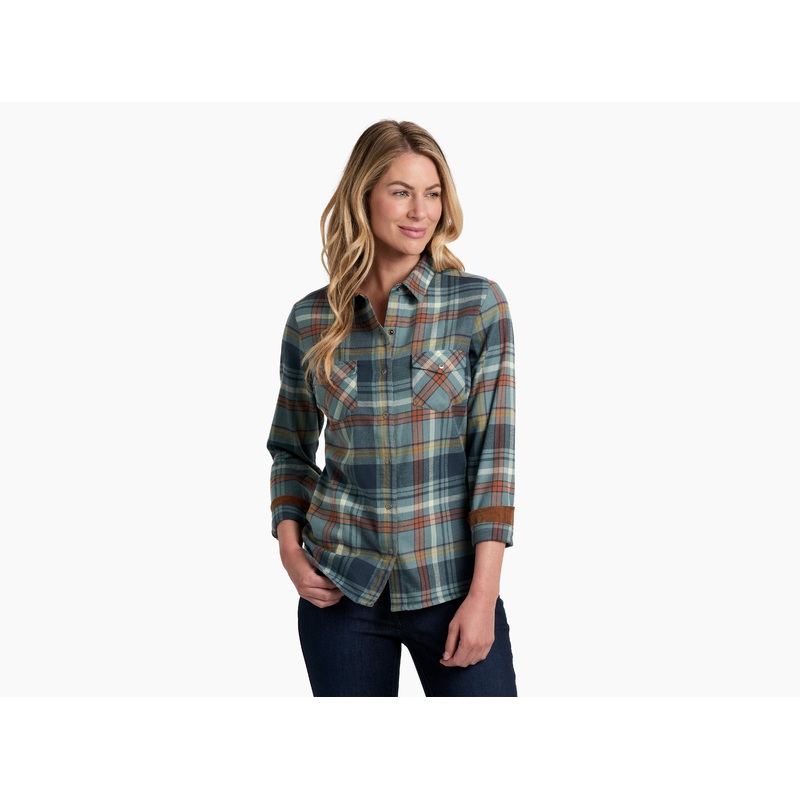 Women’s Tess Flannel Long-Sleeve – Mineral Blue