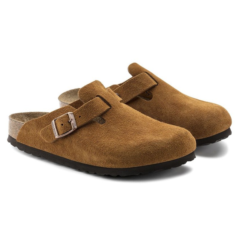 Boston Soft Footbed Suede Leather Clog – Mink