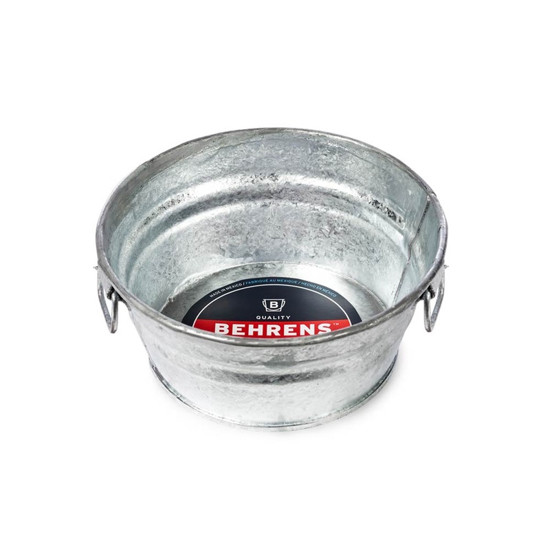 Hot Dipped Steel Mini Round Low Flat Tub, 1 Quart