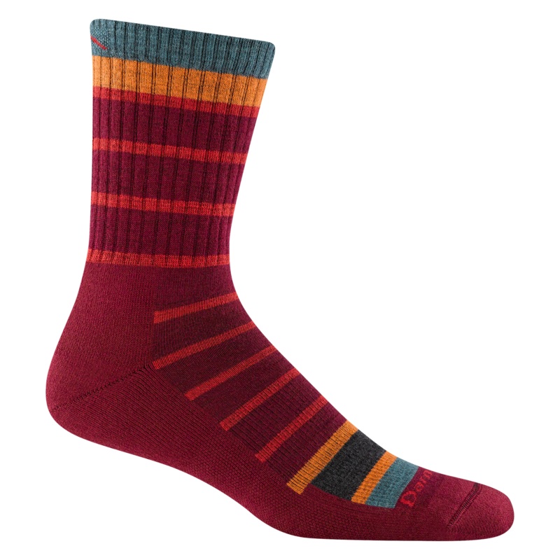 Men’s Via Ferrata Micro Crew Midweight with Cushion Hiking Sock – Burgundy