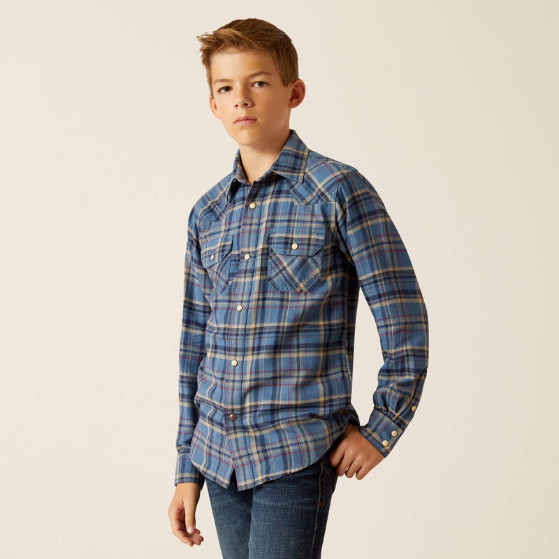 Kids’ Huntley Retro Fit Shirt – Copen Blue