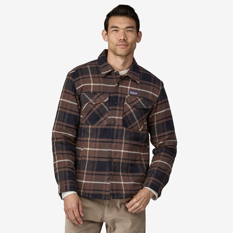 Men’s Lightweight Insulated Fjord Flannel Shirt – Molasses Brown