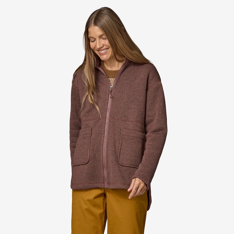 Women’s Better Sweater Oversized Fleece Coat – Dulse Mauve