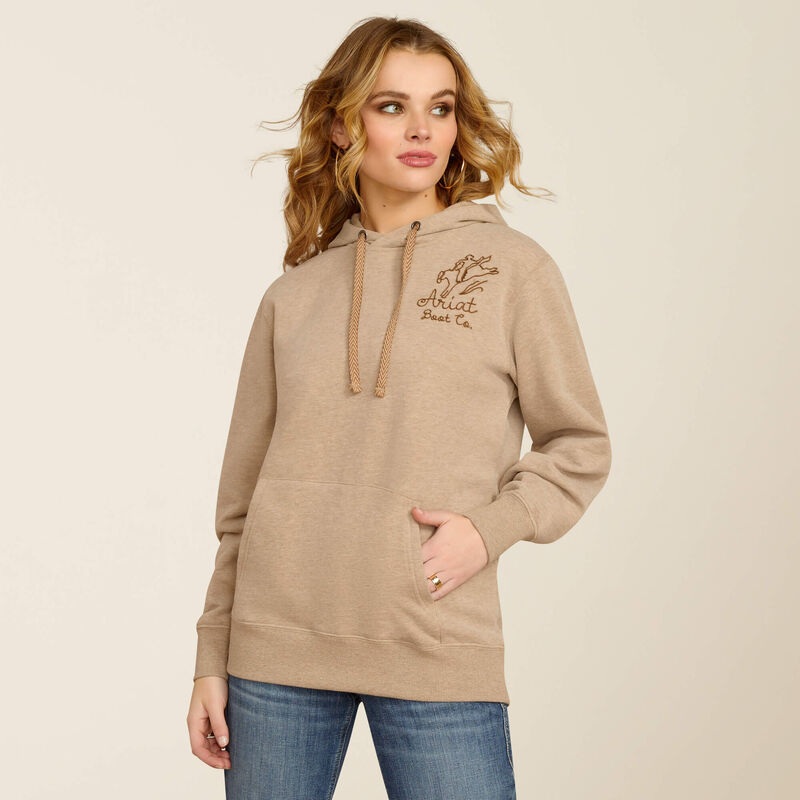 Women’s Bronco Stitch Hoodie – Dark Oatmeal Heather