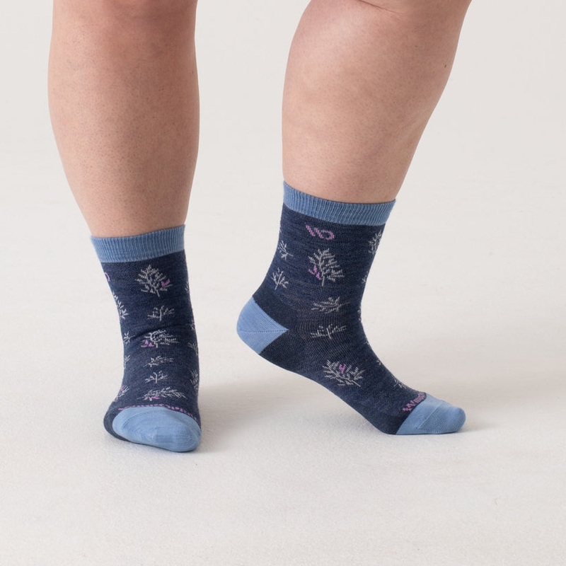 Women’s Foliage Lightweight Micro Crew Sock – Denim