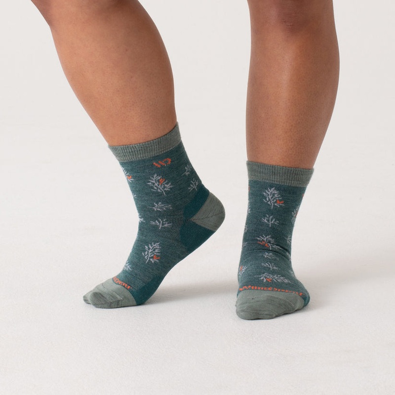 Women’s Foliage Lightweight Micro Crew Sock – Teal
