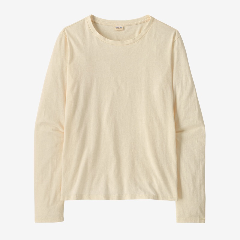 Women’s Long-Sleeved Regenerative Organic Certified Cotton Tee – Undyed Natural