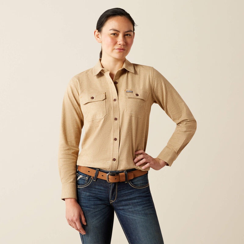 Women’s Rebar Flannel Tunic – Oatmeal Heather