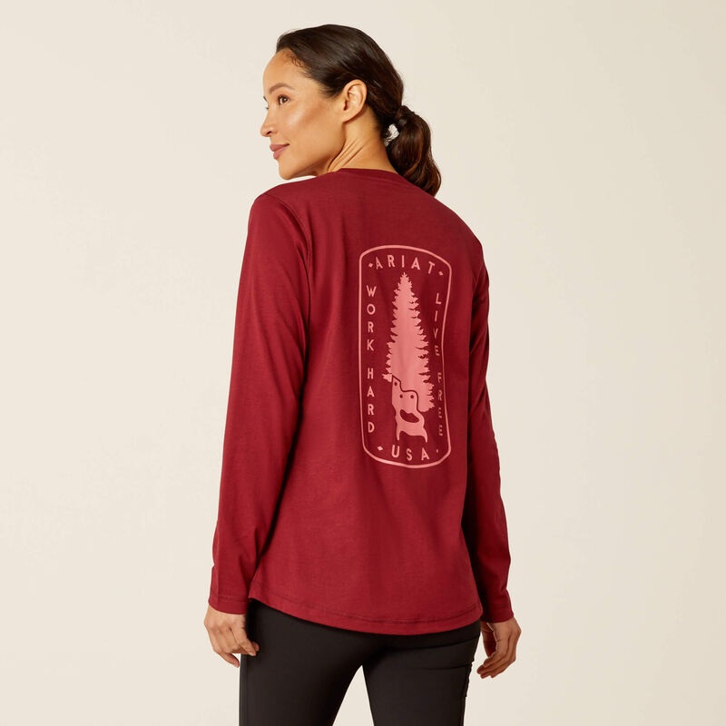 Women’s Rebar Workman Tree Saw T-Shirt – Cabernet