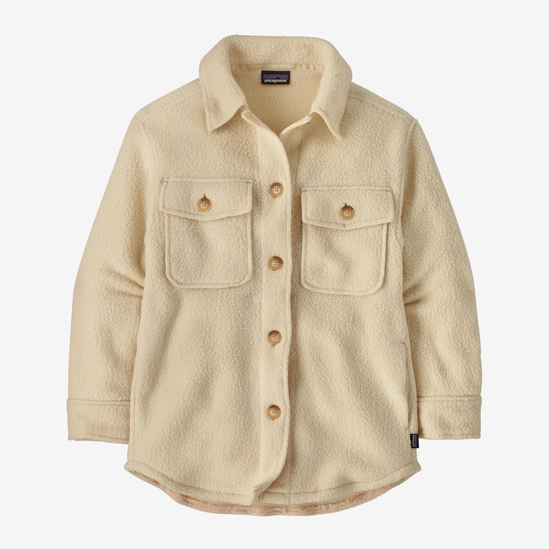 Women’s Retro Pile Fleece Shacket – Natural