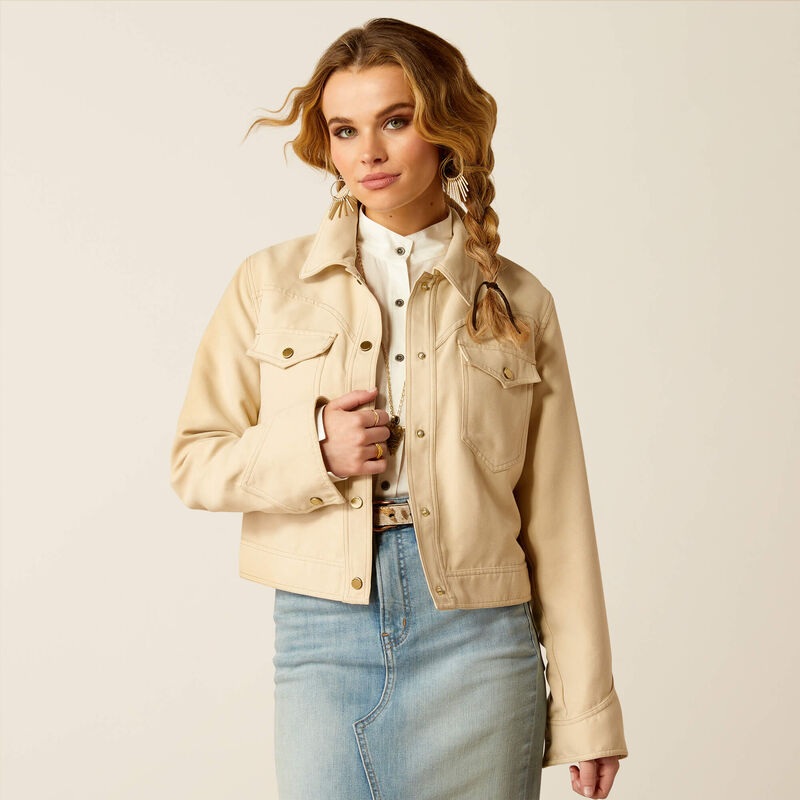 Women’s Rodeo Cropped Jacket – Oyster Grey