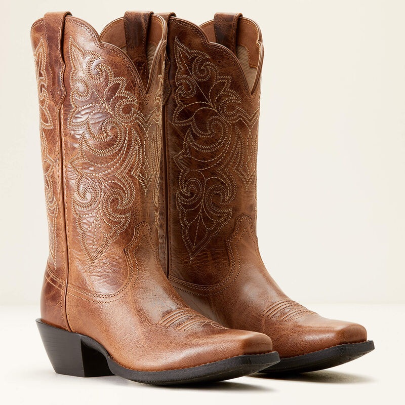 Women’s Round Up Square Toe Western Boot – Ready Russet
