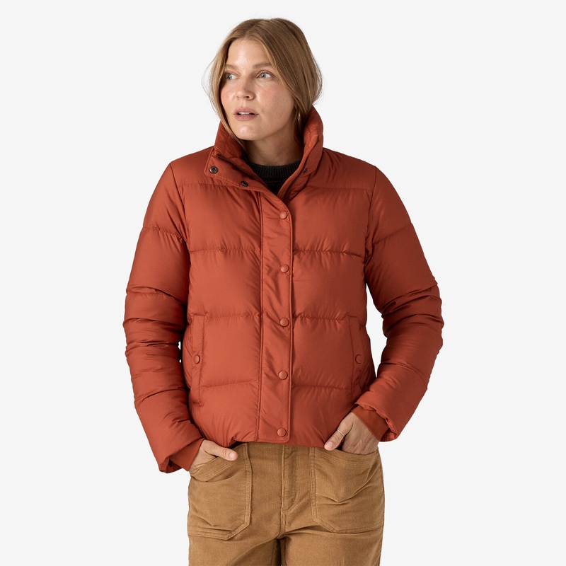 Women’s Silent Down Jacket – Burnished Red