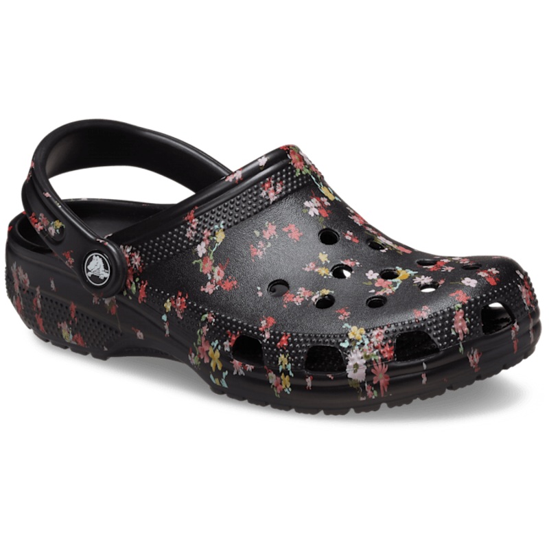 Classic Ditsy Floral Clog – Black