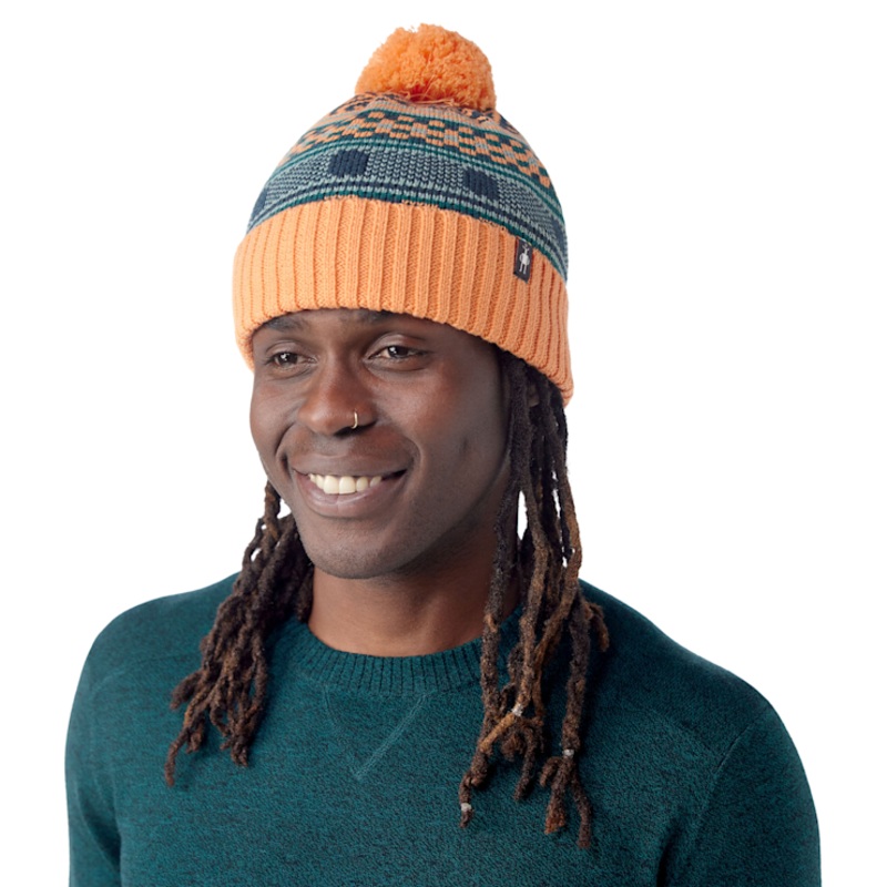 Fairisle Fleece Lined Beanie – Apricot