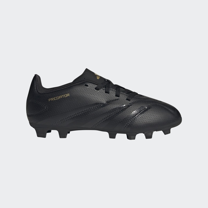 Kids’ Predator Club Flexible Ground Soccer Cleat – Core Black/Carbon/Gold Metallic