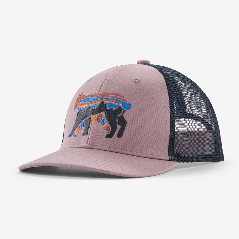 Kids’ Trucker Hat – Fitz Roy Lynx: Stormy Mauve