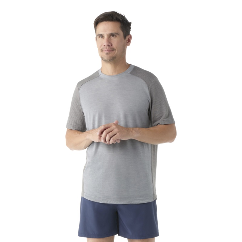 Men’s Active Mesh Short-Sleeve Tee – Light Gray Heather