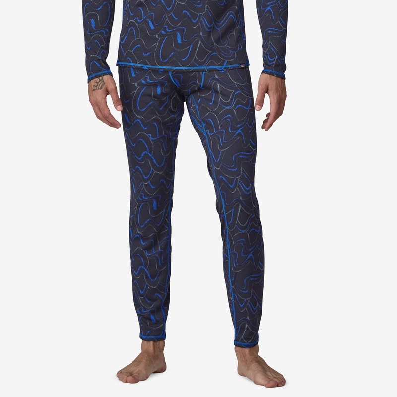 Men’s Capilene Midweight Bottoms – Small Currents: Endless Blue