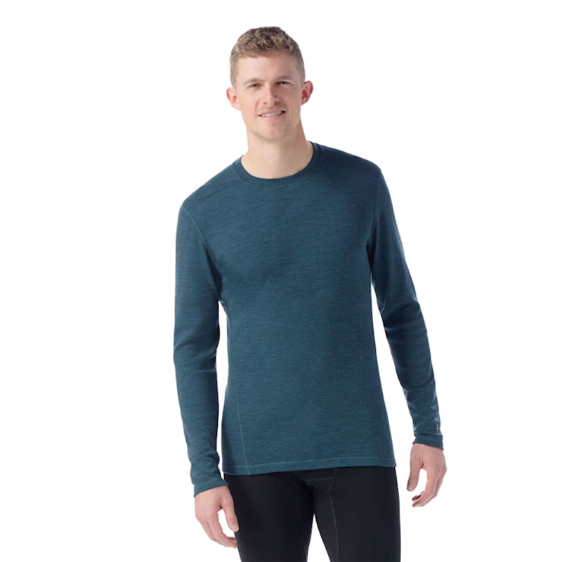 Men’s Classic Thermal Merino Base Layer Crew – Twilight Blue Heather
