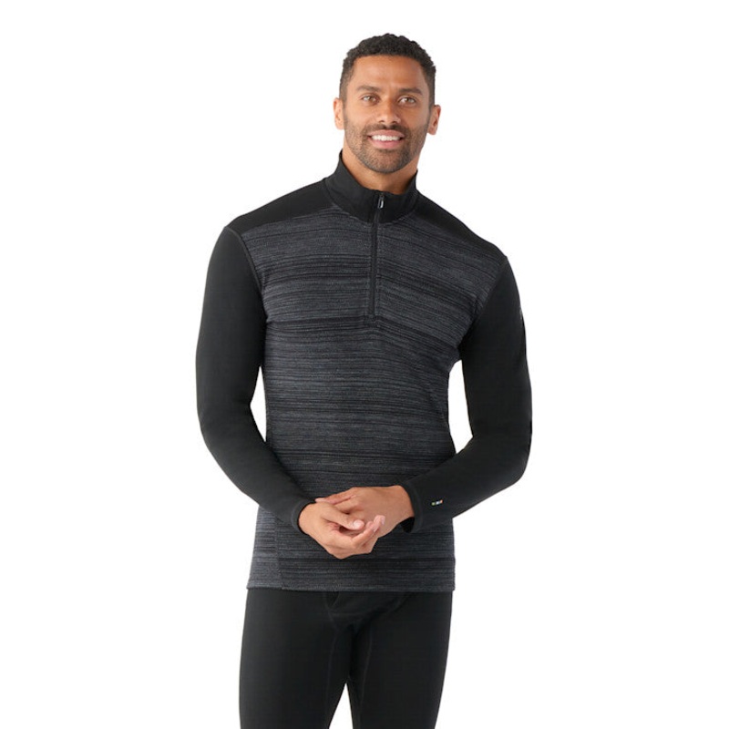 Men’s Classic Thermal Merino Base Layer Quarter-Zip – Black Color Shift