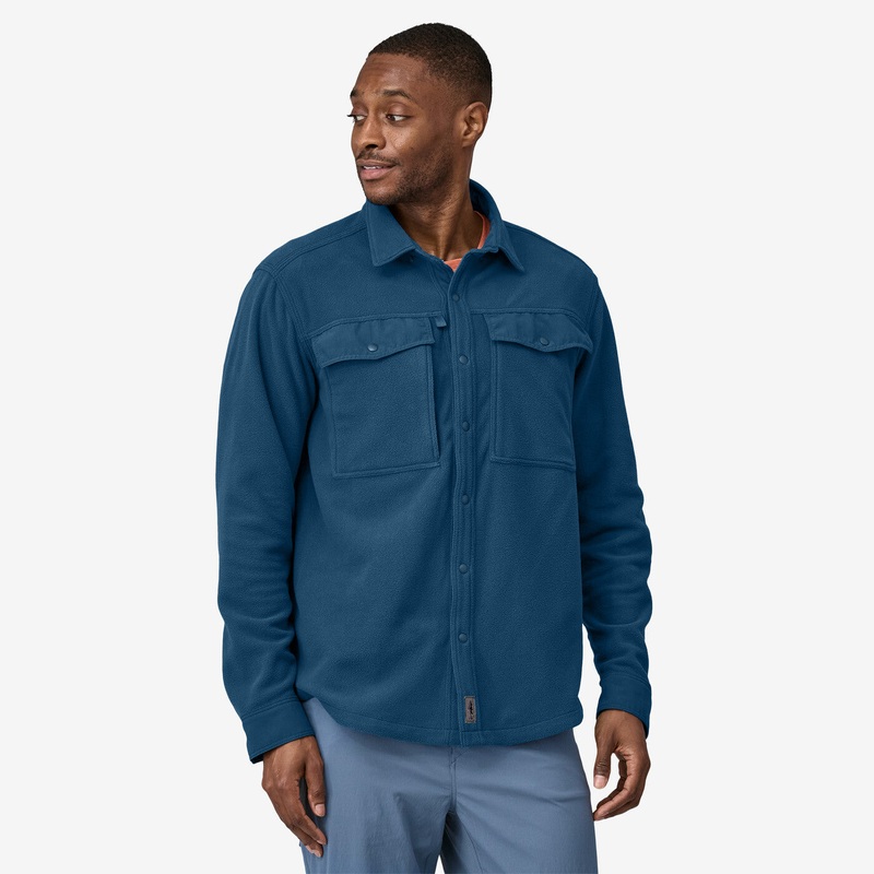 Men’s Long-Sleeved Early Rise Snap Shirt – Lagom Blue