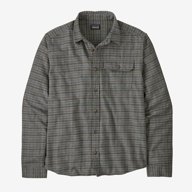 Men’s Long-Sleeved Lightweight Fjord Flannel Shirt – Tracks: Thermal Blue